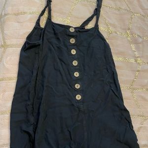 Black Derek Heart Romper with pockets